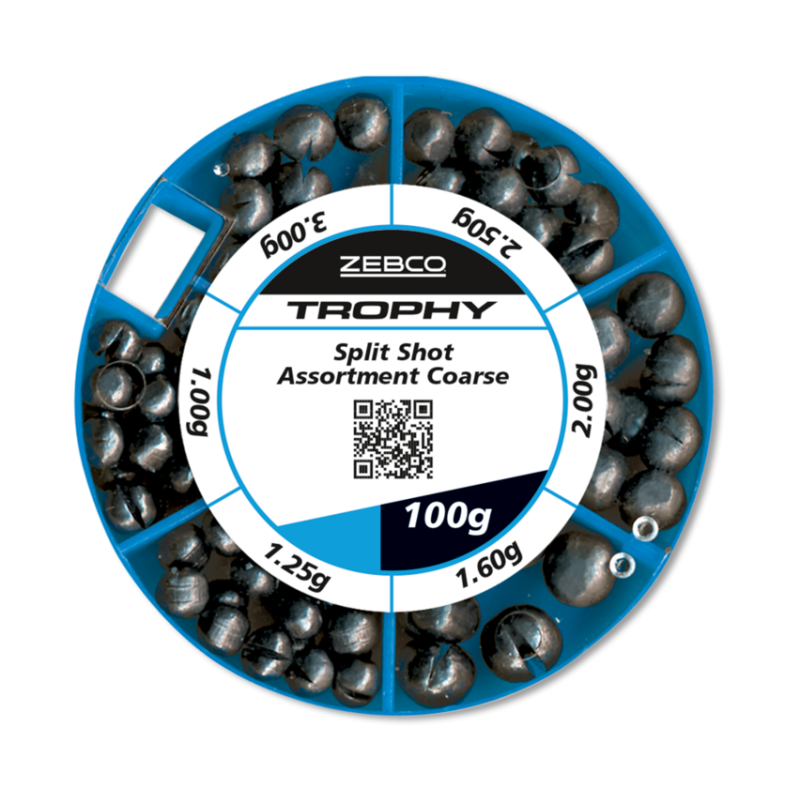 ZEBCO TROPHY OVAL SPLIT SHOT ASSORTIMENT COARSE 10gr