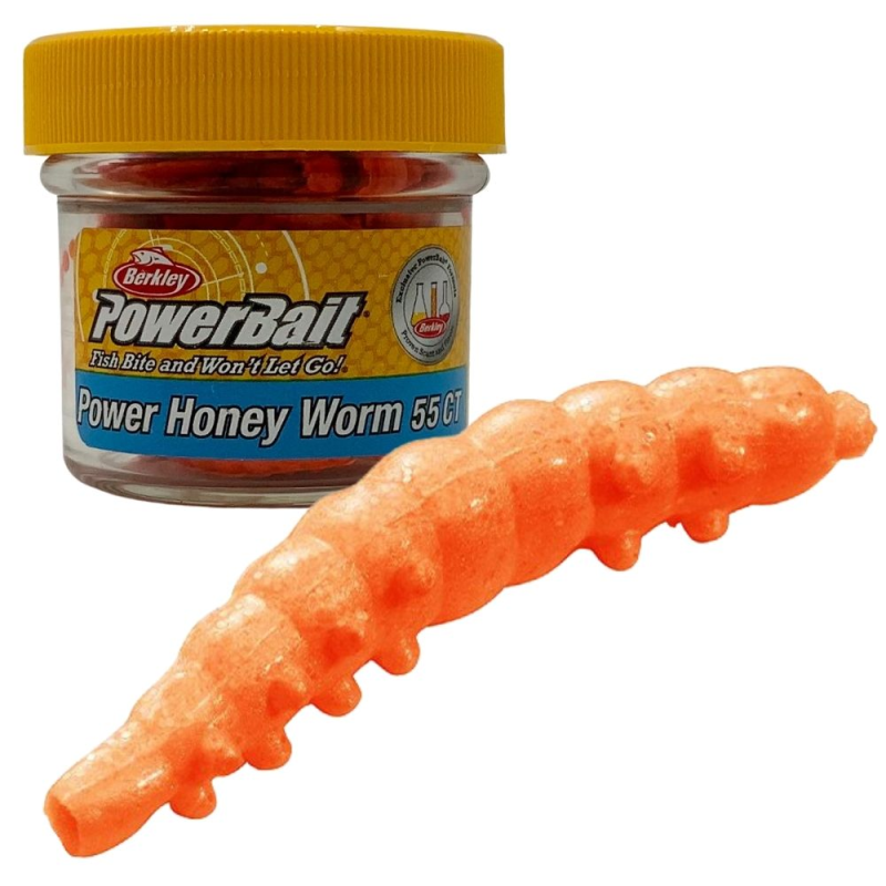 BERKLEY POWERBAIT POWER HONEY WORM 2.5cm HOT ORANGE