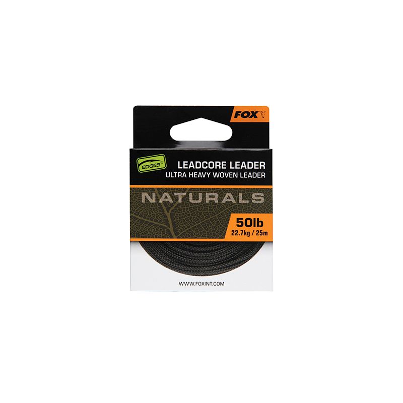 FOX NATURALS LEADCORE ULTRA HEAVY WOVEN LEADER 50lb 25mt